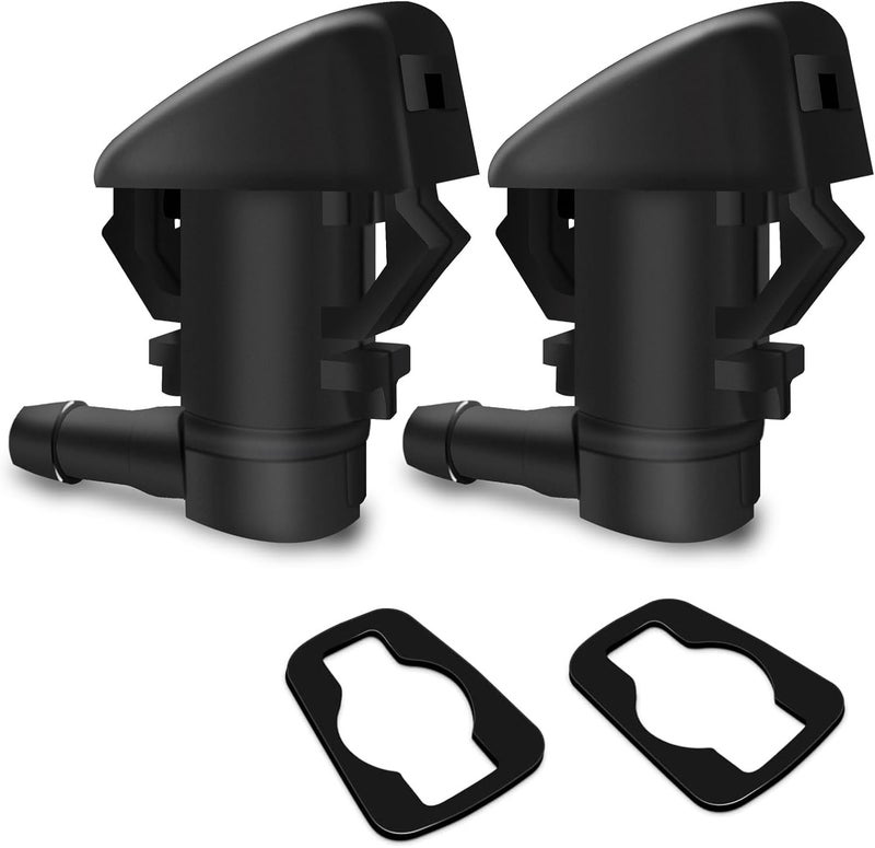 DWARFOO 2 PCS Front Windshield Washer Nozzles, Front Windshield Washer Nozzle Wiper Spray Kit Suitable for Jeep, Chevy, Replaces: #55157323AA, 55157352AA, 55372143AB, 68260443AA, 55079049AA, 15247800 - Image 1